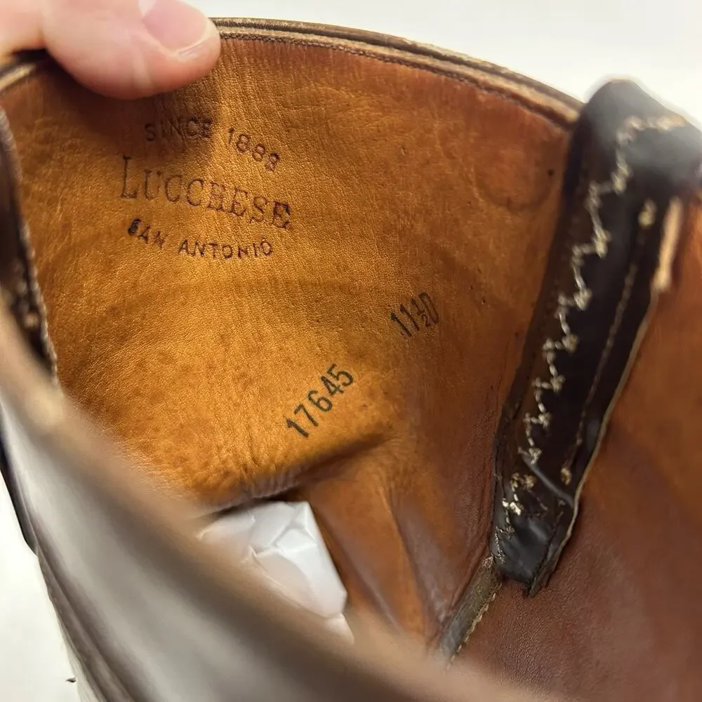 Vintage Lucchese San Antonio Stovepipe Cowboy Boots “Brown”